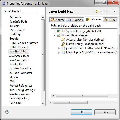 Java Build Path具有Maven依赖关系。